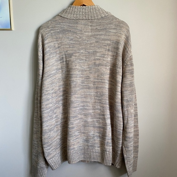 Atlas for Men Medium Knit Men's Tan/Gray Long Sleeve Zip Up Cardigan Size 3XL - Picture 4 of 12